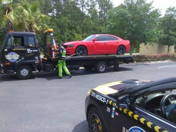 Red Hell Cat in need of towing jacksonville